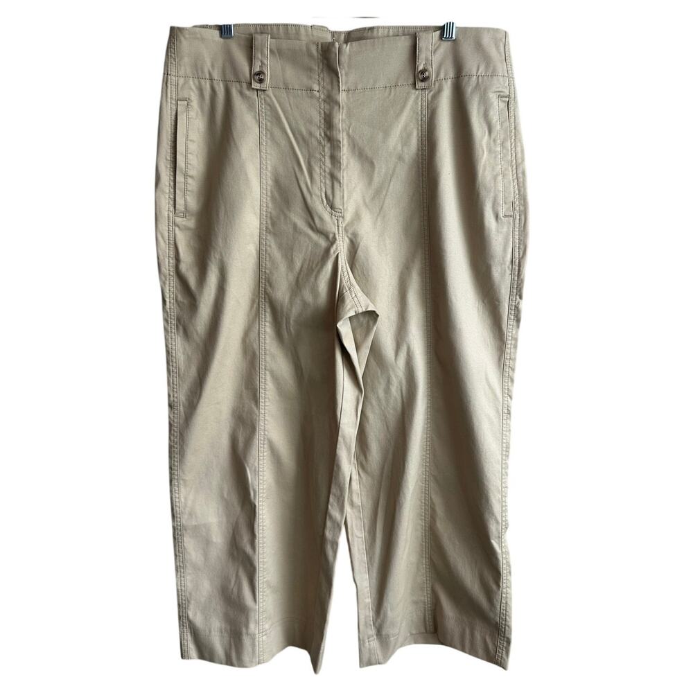 Chico's Canvas Utility Wide Leg Pants 2.5 or US 14 Khaki Tan